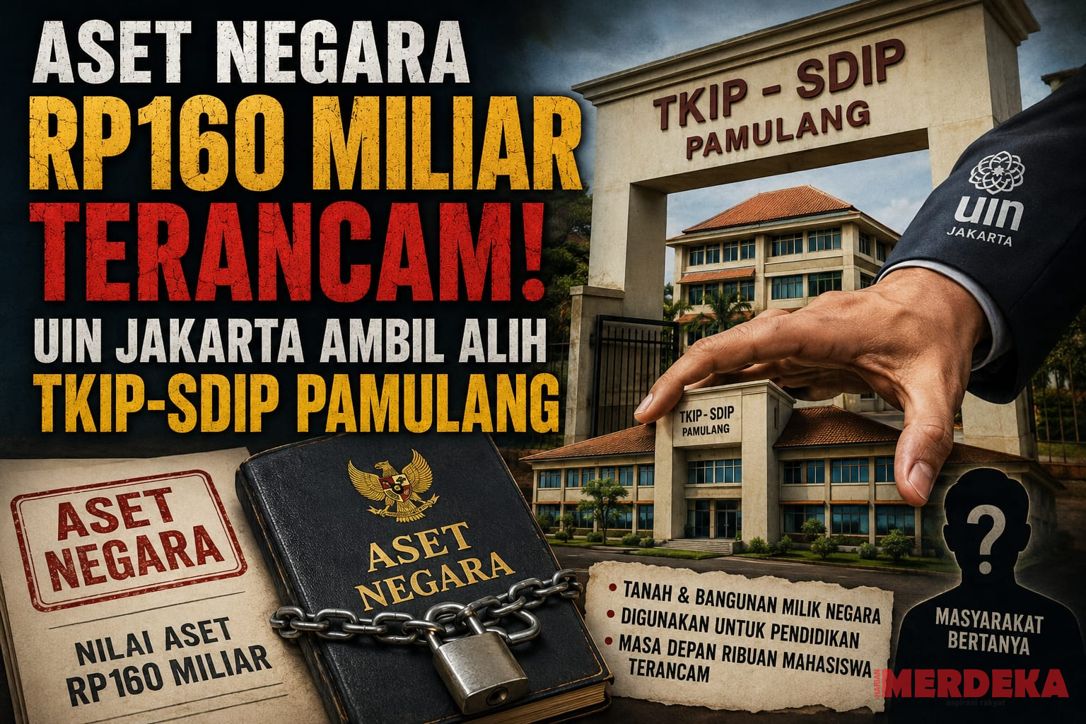 Aset Negara Rp160 Miliar Terancam, UIN Jakarta Ambil Alih TKIP-SDIP Pamulang