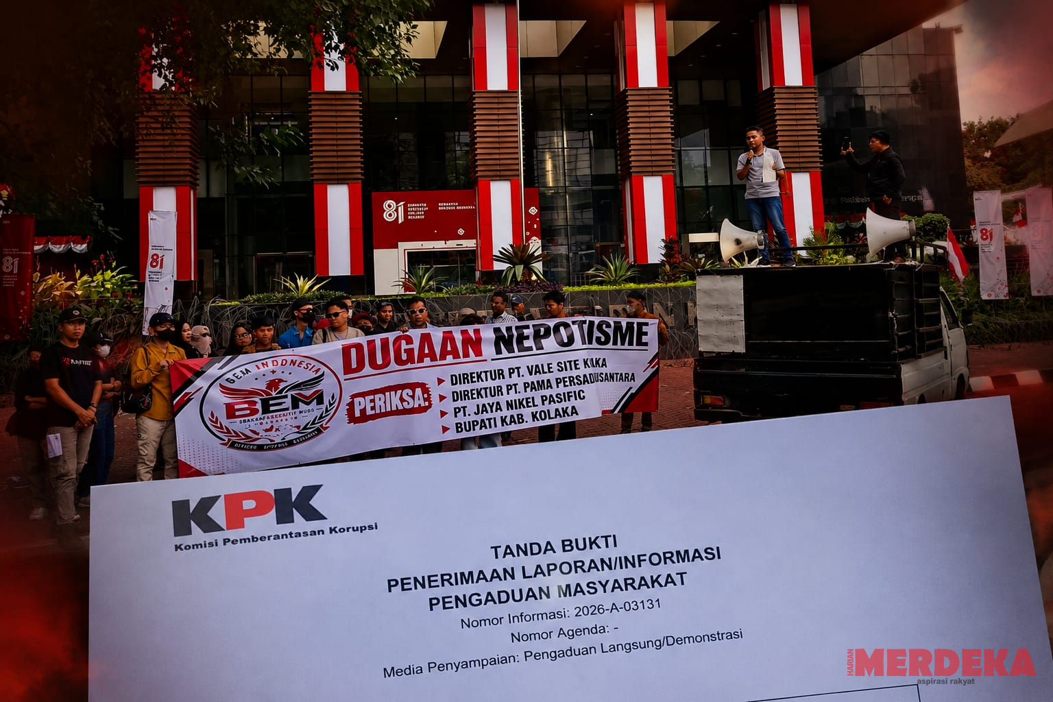 KPK Didesak Usut Tata Kelola PT Vale IGP Pomalaa, BEM Indonesia Soroti Dugaan 200 Ribu Ton Ore