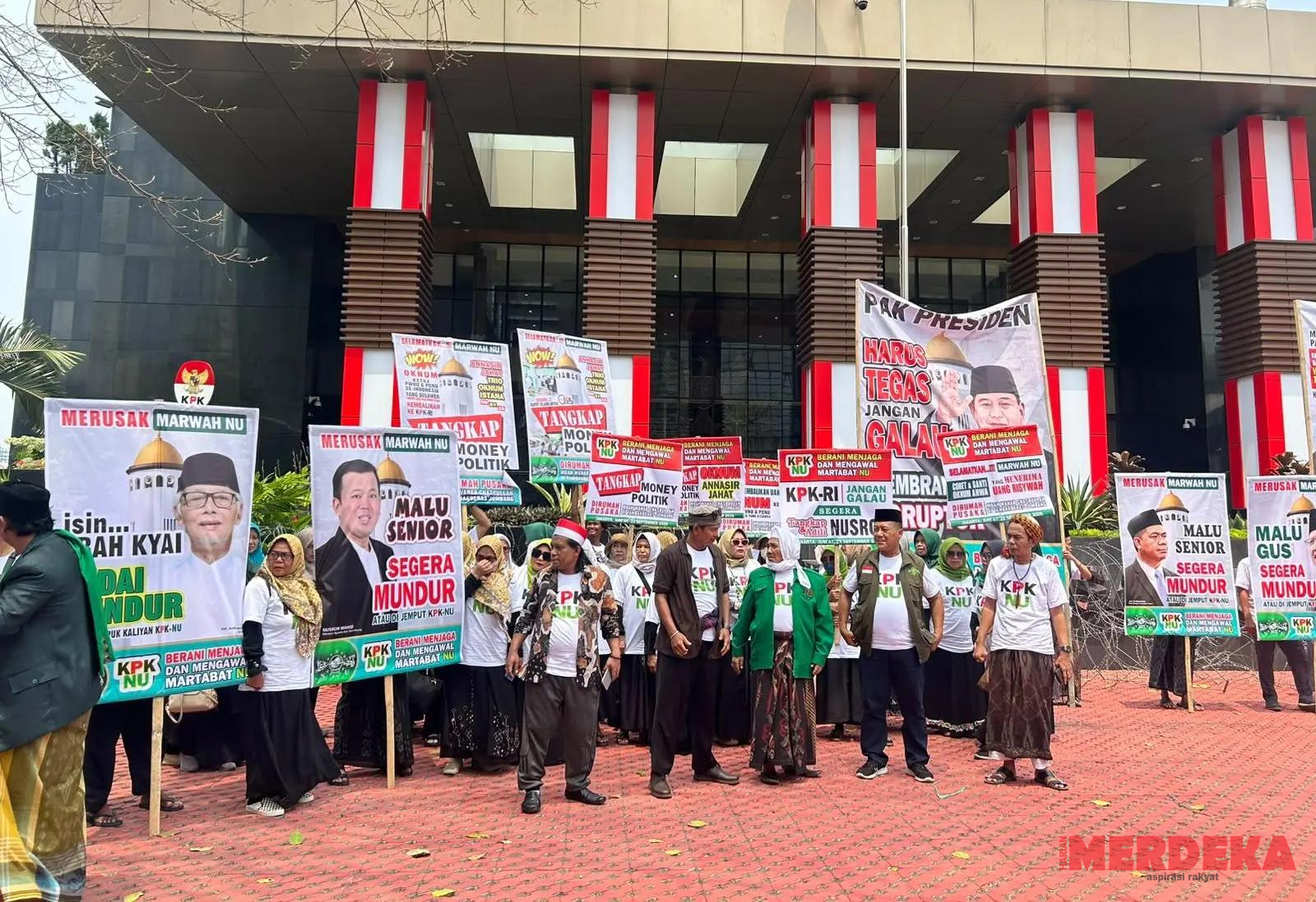 Aksi Unras Kader NU di KPK: Desak Usut Suap HGB & Copot Nusron Wahid