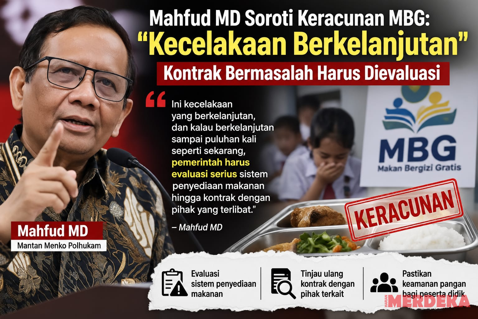 Mahfud MD Meledak Soroti Keracunan MBG: 50 Ribu Korban Disebut “Kecelakaan Berkelanjutan”