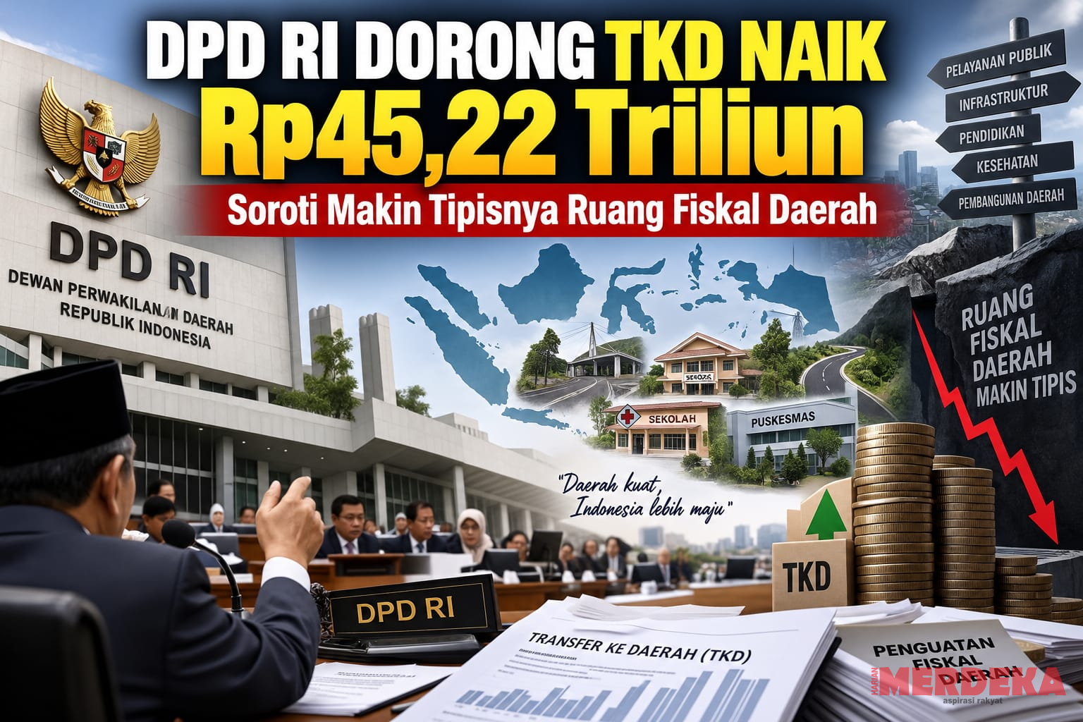 DPD RI Dorong TKD Naik Rp45,22 Triliun, Soroti Makin Tipisnya Ruang Fiskal Daerah