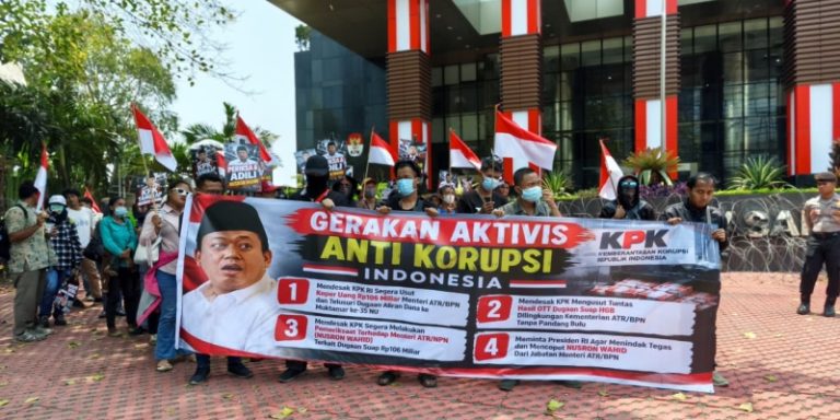 Aktivis Geruduk KPK, Desak Pemeriksaan Menteri ATR/BPN Terkait Temuan Uang Rp106 Miliar