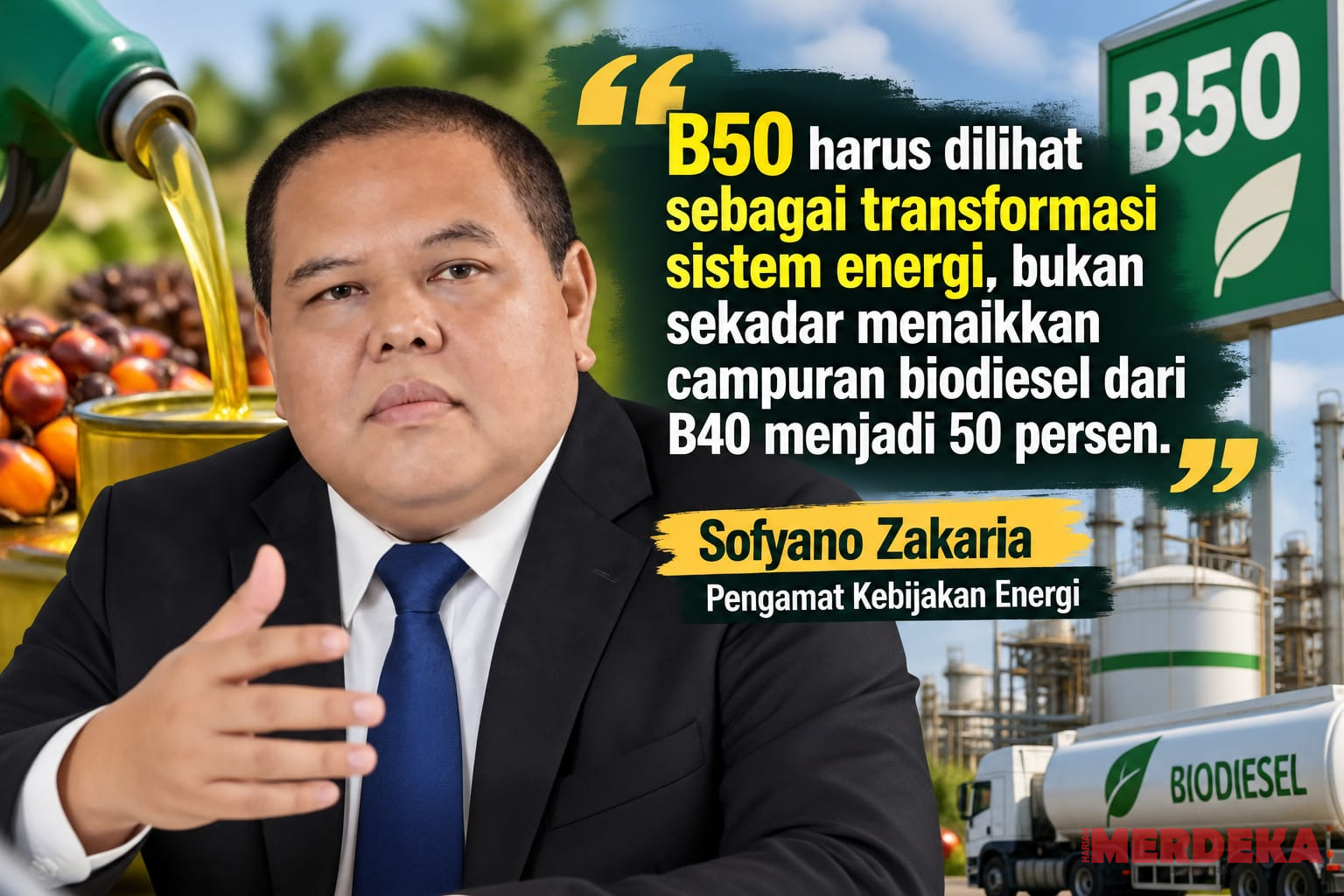 Sofyano Zakaria: B50 Bukan Sekadar Naikkan Campuran Biodiesel, tapi Transformasi Sistem Energi